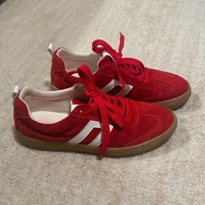 Red sneakers